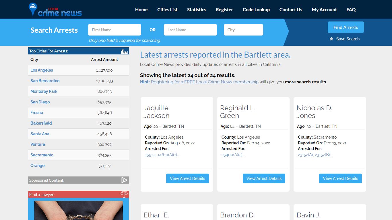 Bartlett California Arrest Records | Local Crime News