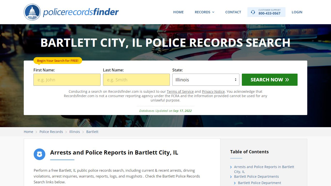 Bartlett, Dupage County, IL Police Reports & Police Department Records